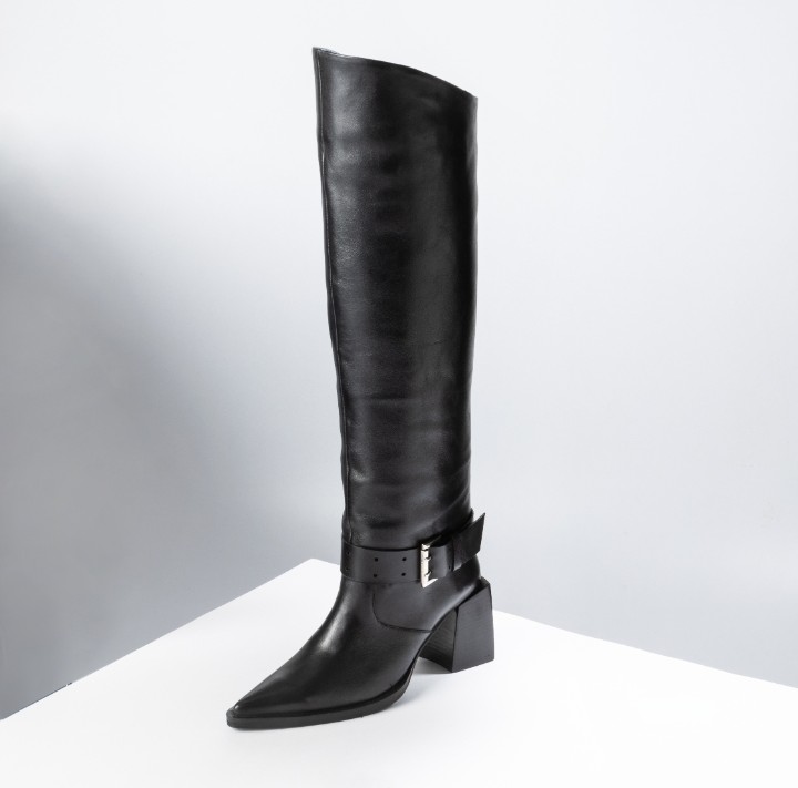 Bota extra larga SILEX para mujer en cuero de Bissoni